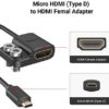 SMALLRIG Ultra-Slim 4K HDMI Adapter Cable, Female HDMI Type A to Male Micro-HDMI Type D, 4K@60HZ, for Sony A7R IV A7RIII A7III A7II A7RII / for Fujifilm X-T2 X-T3 - 3021 - Image 2