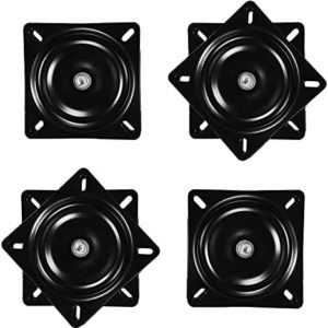 Frassie 4 Pack 7 Inch Bar Stool Swivel Plate Replacement,360 Degree Swivel Square Turntable for Recliner Chair