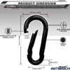 AUTMATCH Carabiner Clips 3" Spring Snap Hook Caribeener Clips Buckle Heavy Duty Locking Carabiners Chain Quick Links, 4 Pack - Image 4