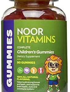 Noor Vitamins Halal Vitamins, Kids Vitamins, Kids Multivitamin Gummies: Vitamin C for Kids, D3, and Zinc for Immunity, B6 & B12 for Energy. Non-GMO, Allergen & Gluten Free Halal Gummies - 90 Count Gummy Vitamins for Kids
