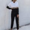 Women's 2 Piece Outfits Crewneck Long Sleeve Tops Long Sweatpants Jogging Suit Sweatsuits Tracksuits - Image 2