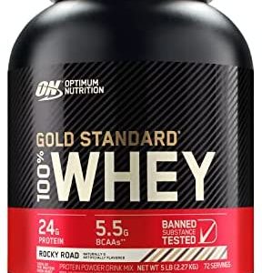 Optimum Nutrition Gold Standard 100% Whey Protein Powder, Rocky Road, 5 Pound (Packaging May Vary)