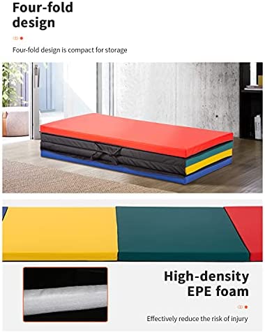 Gymnastics Mat 4 Pannel Foldding, 4x8x2 Tumbling Mat Gym Mat Gymnastic, 2 Inches Thick Lightweight Tumbling Mat Fitness Yoga Exercise Mat Home Gym Mat Equipment - Image 3