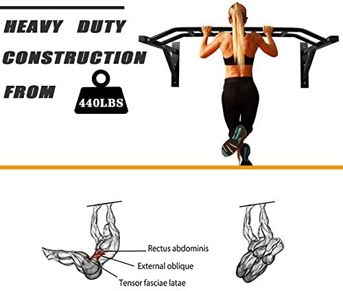 NEWAN Pull Up Bar Wall Mounted Chin Up Bar Multi-Grip Full Body Strength Training Workout Dip Bar,Power Tower Set Support to 440Lbs - Image 4