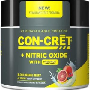 CON-CRET®+ Nitric Oxide with HydroNOX™, Blood Orange Berry Powder, Patented Creatine HCl with HydroNOX™ and Organic Beet Root Extract, Promotes Vasodilation, 40 Servings