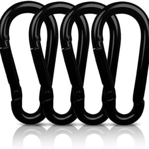AUTMATCH Carabiner Clips 3" Spring Snap Hook Caribeener Clips Buckle Heavy Duty Locking Carabiners Chain Quick Links, 4 Pack