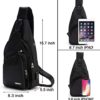 Men's Sling Bag Water Resistant Shoulder Chest Crossbody Bags Sling Backpack with USB Charging Port - Image 2