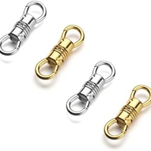 Zpsolution Double Opening Swivel Clasp for Necklace, Clasp Connector for Pendant, Necklace Charm Holder Silver/Gold 4PCS