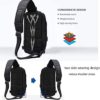 Anti Theft Sling Bag Shoulder Crossbody Backpack Waterproof Chest Bag with USB Charging Port Lightweight Casual Daypack - Image 4