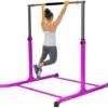 Athletic Bar Expandable Gymnastics Kip Bar Horizontal Bar Professional Junior Gymnastic Training High Asymmetric Bar Height Adjustable 3 to 5 FT, with 8'x'4 EVA Puzzle Mat Tumble HD Curved Legs Purple - Image 9