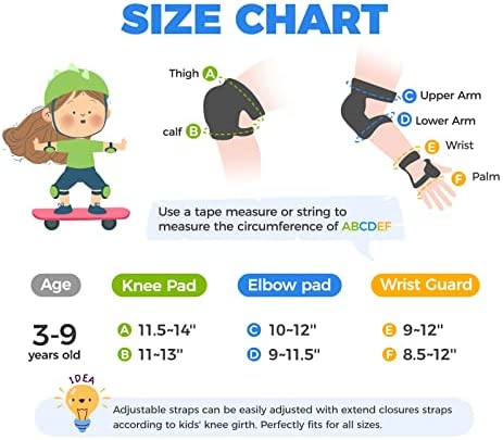 BOSONER Kids/Youth Knee Pads Elbow Pads Guards Set for for Multi Sports Roller Skates Skateboarding. Inline Roller Skating Cycling Biking BMX Bicycle Scooter,Wrist Guards for Multi-Sports Outdoor. - Image 6