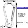 100pcs Mini Aluminum Bulk Carabiner Spring Clip Hook Keychain Buckle Pack Carabeaner for Camping Hiking Rv Fishing Bottle Backpack Traveling, Silver - Image 2