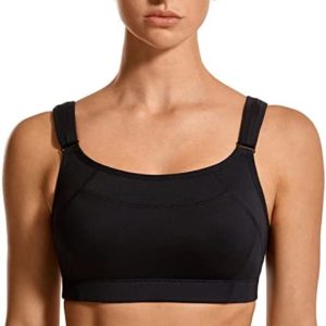 SYROKAN Front Adjustable Sports Bras for Women High Impact Wirefree Comfort No Bounce Support Workout Running Bra