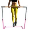 Athletic Bar Gymnastics Kip Bar Horizontal Bar + 4x6 Tumble Mat Professional Junior Gymnastic Training High Bar Asymmetric Bar 13 Level Height Adjustable Expandable 3 to 5 FT Indoor Outdoor Use (Pink) - Image 4