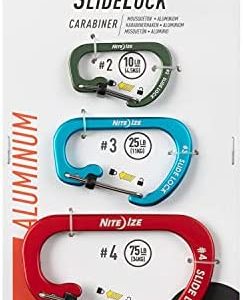 Nite Ize CSLA234-A1-R6 SlideLock Carabiner Aluminum Key Accessory, Assorted