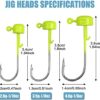 OROOTL Ned Rig Jig Heads Kit, 30pcs Finesse Mushroom Shroom Jig Heads for Bass Fishing Weedless Jigheads for Soft Plastic Baits Mushroom Crappie Jigs 1/8oz 1/6oz 1/10oz - Image 3