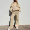 Women Hoodies Sweatsuit Long Sleeve Hooded Matching Joggers Sweatpants Clubwear Tracksuit Sportswear Set - Image 2