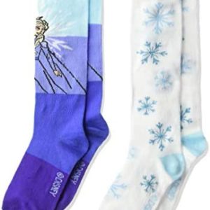 Disney Girls Frozen 2 Pack Knee High Casual Sock
