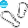 PROND Locking Carabiners, Heavy Duty Carabiner, 316 Stainless Steel Screw Lock Carabiner Hooks - Image 7