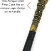 Skeleteen Antique Gold Walking Cane - Elegant Vintage Prop Stick Dress Pimp Canes Costume Accessories for All Ages - Image 5