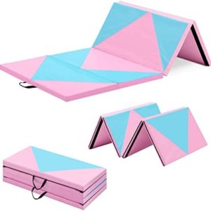 PanAme Gymnastics Folding Exercise Mats, Gymnastics Tumbling Mats, Fitness Tumbling Mats Exercise Aerobics Mats Stretching Fitness for MMA, Yoga, Home Gym Fitness