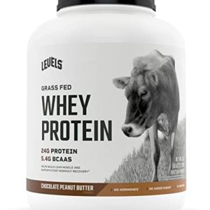 Levels Grass Fed 100% Whey Protein, No GMOs, Chocolate Peanut Butter, 5LB