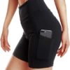 ChinFun Yoga Shorts for Women High Waist Tummy Control 4 Way Stretch Workout Running Shorts Side Pockets - Image 4