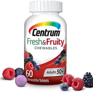 Centrum Adults 50+ Fresh & Fruity Chewables Multivitamin / Multimineral Supplement (60 ct) Mixed Berry