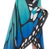 Butterfly Wing Cape Shawl with Lace Mask and Black Velvet Antenna Headband Adult Women Halloween Costume Accessory - Image 3