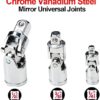 GDFYMI Universal Joint Socket, Swivel Socket Adapter Set, 1/2", 3/8", 1/4" Drive Socket Set, Flexible Socket Extension, Drive U-Joints Impact Adapter, Cr-V, Bendable Universal Socket Adapter (3 Pcs) - Image 2