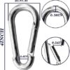 30Pack Heavy Duty Spring Snap Hooks 4Inch, 3/8” Carabiner Clips for Swing, Large Steel Chain Quick Links Safety Buckle Connector for Hammock Fitness Gym Outdoor Boating, M10 Snap Hook Carabiners - Image 2