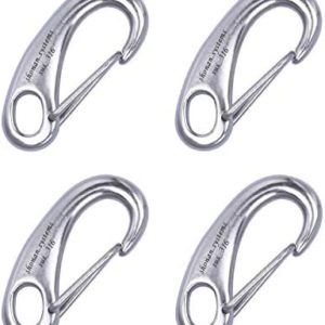 SHONAN 2.75 Inch Marine Carabiner Clips, 4 Pack Stainless Steel 316 Clips Boat Fender Hooks, Snap Hooks for Bucket, Camping, and Hiking 660 Lbs
