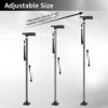 BeneCane Walking Cane for Women Folding Cane for Men with Two Led Lights Quad Cane with Stable Base Lightweight and Adjustable Walking Stick. - Image 3