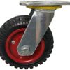 KUANMIN Heavy Duty Casters, 6 inch Steel Plate Rubber Wheel Ball Bearing Heavy Duty Industrial Casters, Swivel Caster Wheel - Image 3