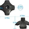 Urge Medical Self Standing Cane Tip - 3/4 Inch Replacement - Heavy Duty Rubber Quad Base for Walking, Folding & Medical Canes - Stable Grip Traction Attachment (Black) - Image 2