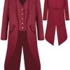 Renaissance Steampunk Tailcoat Halloween Costumes for Boys, Medieval Pirate Vampire Victorian Jacket Frock Coat Kids - Image 3