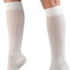 Truform Compression Socks, 15-20 mmHg, Women's Dress Socks, Knee High Over Calf Length, White Cable Knit, Large - Image 4