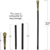 Skeleteen Antique Gold Walking Cane - Elegant Vintage Prop Stick Dress Pimp Canes Costume Accessories for All Ages - Image 6