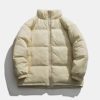 Winter Jacket for Men Solid Stand Collar Warm Cotton Jacket Sports Casual Zipper Softshell Street Fashion Ski Cycling Coat - Image 2