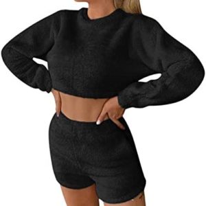 Womens 2 Piece Tracksuit 2 Piece Casual Deep V Neck Solid Sweatsuit Jogging Suit Sweatsuits Tracksuits