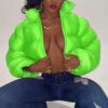 Women Warm Faux ry Coat Jacket Stand Collar Long Sleeve Outwear Faux Warm Outwear with Pockets Black S - Image 2