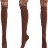 LUXFISOIE Thigh High Socks for Women Thick Stocking Over Knee Cotton Leg Warmers - Image 6