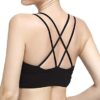 MotoRun Womens Push-up Padded Strappy Sports Bra Cross Back Wirefree Fitness Yoga Top - Image 4