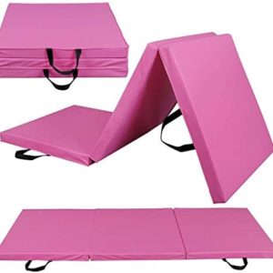 Debonla Folding Gymnastics Exercise Mat 2" Thick, Tri-Fold Folding Exercise Mats 6' x 2' with Carrying Handles, Tumbling Mat for Gymnastics and Home Gym Protective Flooring