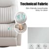 RIHEREFY Swivel Glider Recliner, Swivel Rocker Recliner Chairs with 2 Side Pockets, Manual Recliner Chair with Rocking Function, 360 Swivel Rocking Chair for Living Room, Technical Fabric (1) - Image 4
