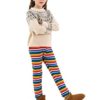 TODDOR 1 Pack Girls Winter Thick Leggings Warm Cotton Fleece Lined Leggings Kids Ankle Length Printed Stretch Pants - Image 7