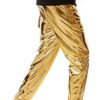 LucMatton Mens Metallic Shiny Jogger Sweatpants Disco Party Elastic Trousers - Image 3