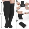 Zando Women Plus Size Thigh High Stockings Over the Knee Thin Tube Socks Long Sport Tights Casual Striped Leg Warmers - Image 2