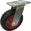 KUANMIN Heavy Duty Casters, 6 inch Steel Plate Rubber Wheel Ball Bearing Heavy Duty Industrial Casters, Swivel Caster Wheel - Image 4
