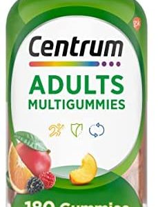 Centrum MultiGummies Gummy Multivitamin for Adults, Multivitamin/Multimineral Supplement with Vitamins D, B and E, Assorted Fruit Flavor - 180 Count